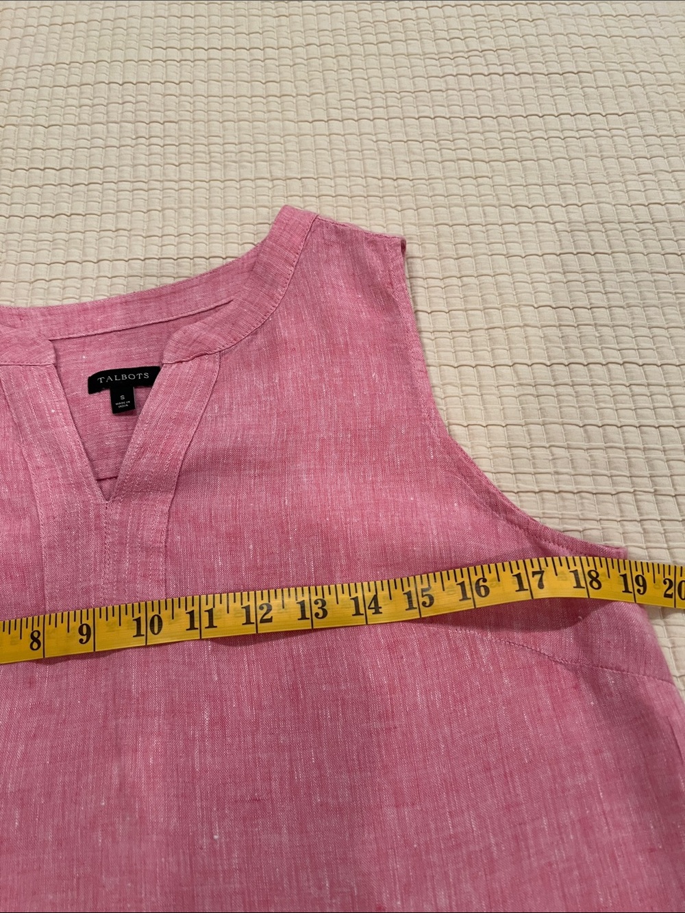 Talbots Linen Sleeveless Top in Rose Pink Small